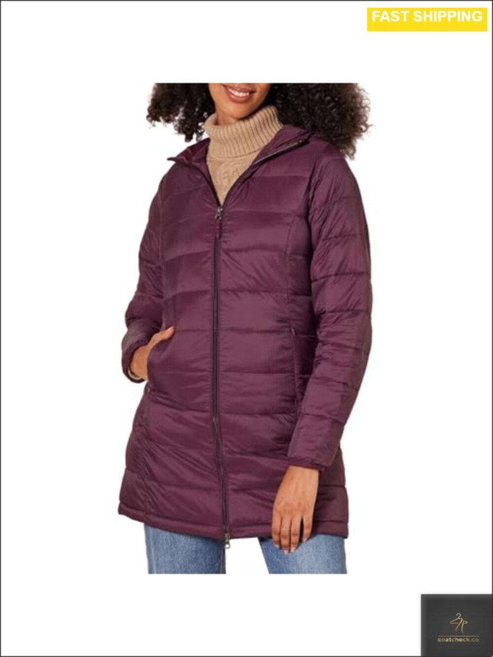 Lightweight Water-Resistant Packable Hooded Puffer Coat